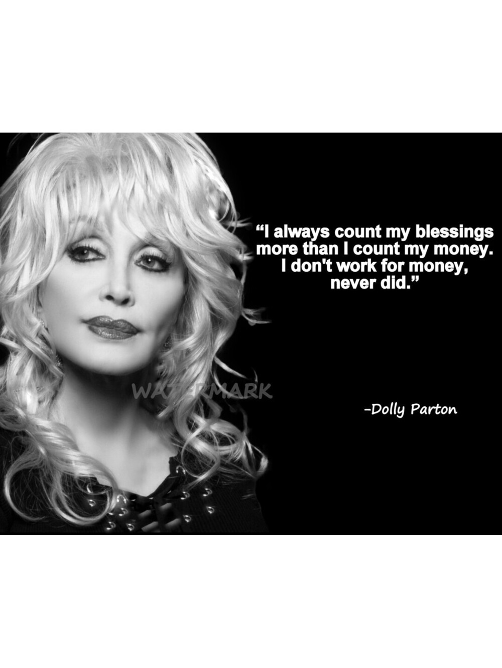 DOLLY PARTON QUOTE I ALWAYS COUNT MY BLESSINGS PUBLICITY PHOTO 8X10